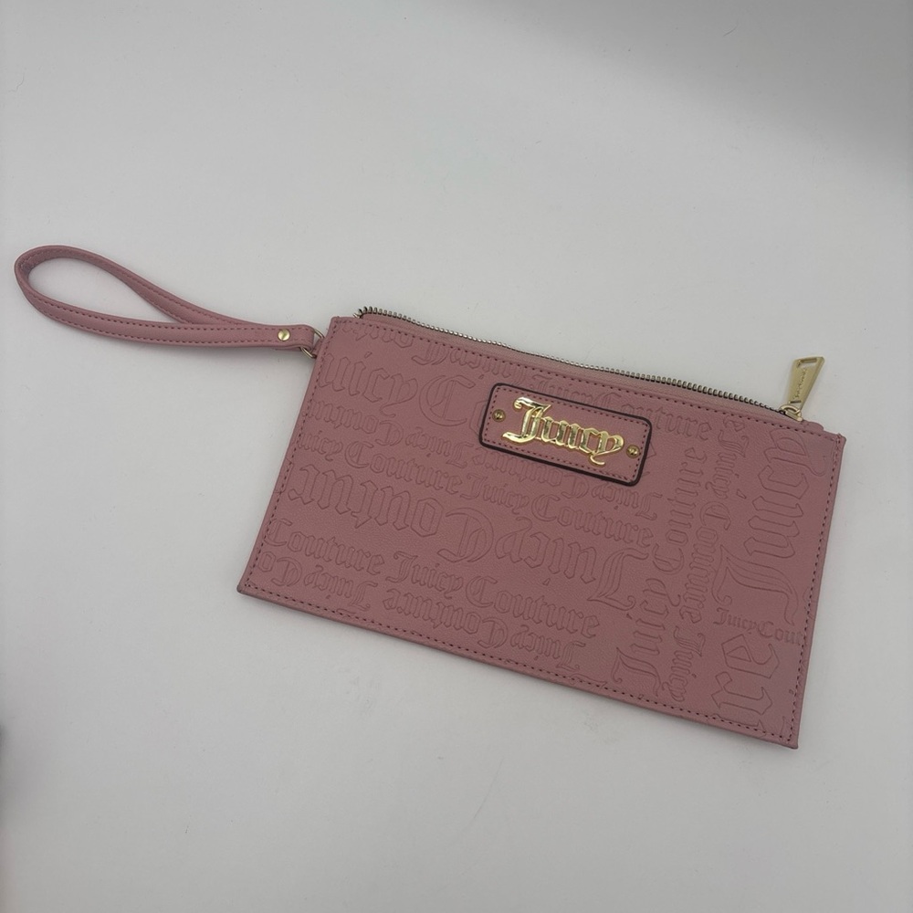 Juicy Couture Blush Pink Embossed Wristlet‎